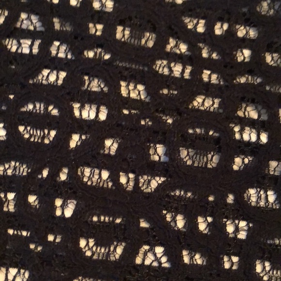 🍌Banana Republic chrochet overlay of striped top lace sleeves zipper back top - Picture 2 of 11